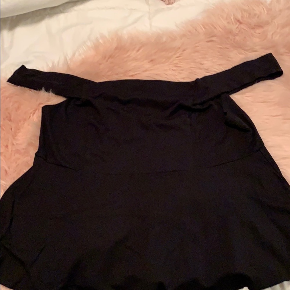 Torrid Off Shoulder Black Peplum Top
